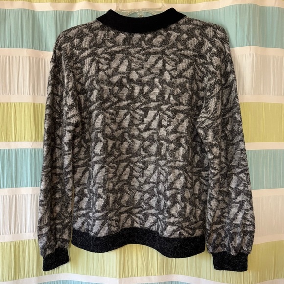 Vintage Geometric Pattern Knit Collared Sweater Sz Small - Picture 6 of 7